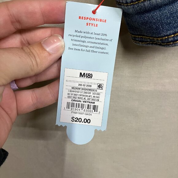 Cat & Jack Girls' Size Medium, Medium Wash Denim Style Snap Closure Jean Jacket - Picture 3 of 12